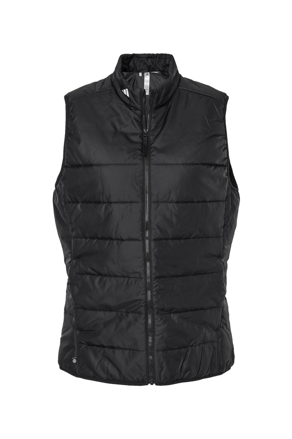 Adidas A573 Womens Full Zip Puffer Vest Black Flat Front