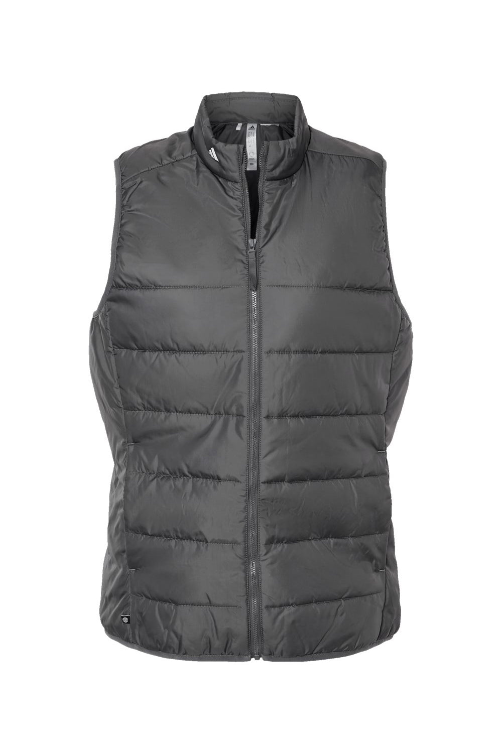 Adidas A573 Womens Full Zip Puffer Vest Grey Flat Front