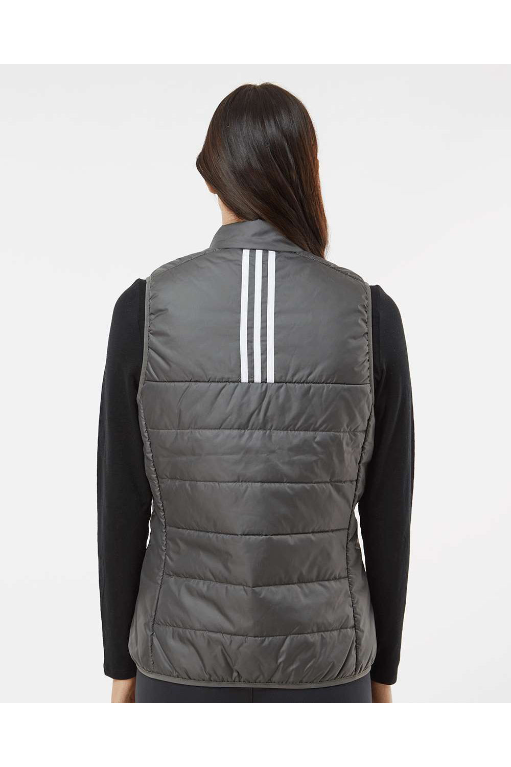 Adidas A573 Womens Full Zip Puffer Vest Grey Model Back