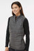Adidas A573 Womens Full Zip Puffer Vest Grey Model Side