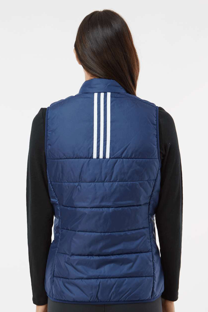 Adidas A573 Womens Full Zip Puffer Vest Team Navy Blue Model Back