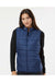 Adidas A573 Womens Full Zip Puffer Vest Team Navy Blue Model Front