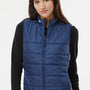 Adidas Womens Full Zip Puffer Vest - Team Navy Blue - NEW