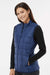 Adidas A573 Womens Full Zip Puffer Vest Team Navy Blue Model Side