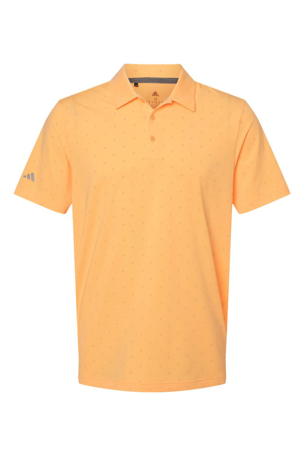 Adidas A574 Mens Pine Tree Short Sleeve Polo Shirt Acid Orange/Grey Flat Front