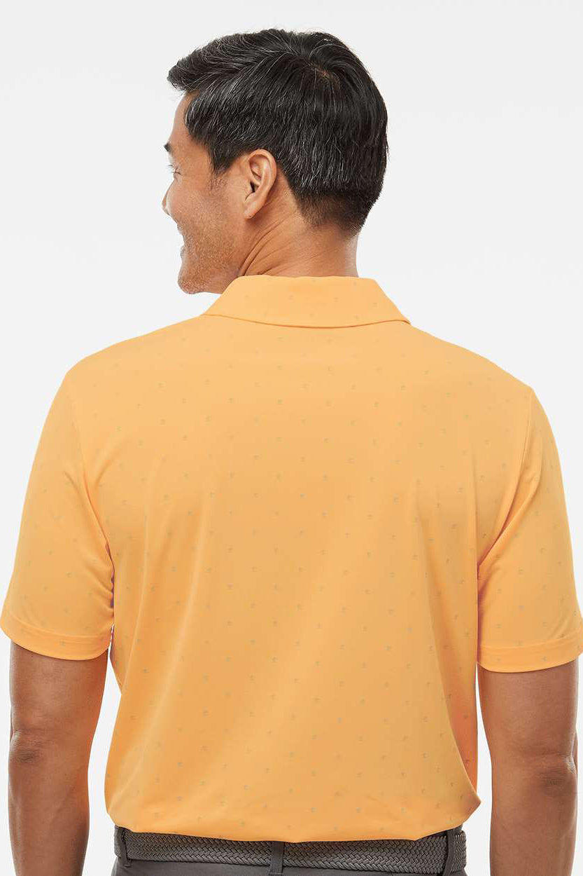 Adidas A574 Mens Pine Tree Short Sleeve Polo Shirt Acid Orange/Grey Model Back