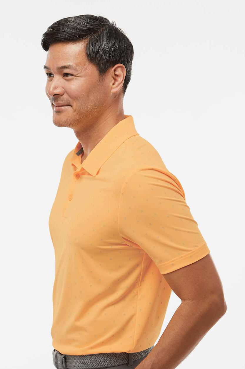 Adidas A574 Mens Pine Tree Short Sleeve Polo Shirt Acid Orange/Grey Model Side