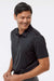 Adidas A574 Mens Pine Tree Short Sleeve Polo Shirt Black/Grey Model Side