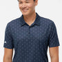 Adidas Mens Pine Tree Moisture Wicking Short Sleeve Polo Shirt - Collegiate Navy Blue/White