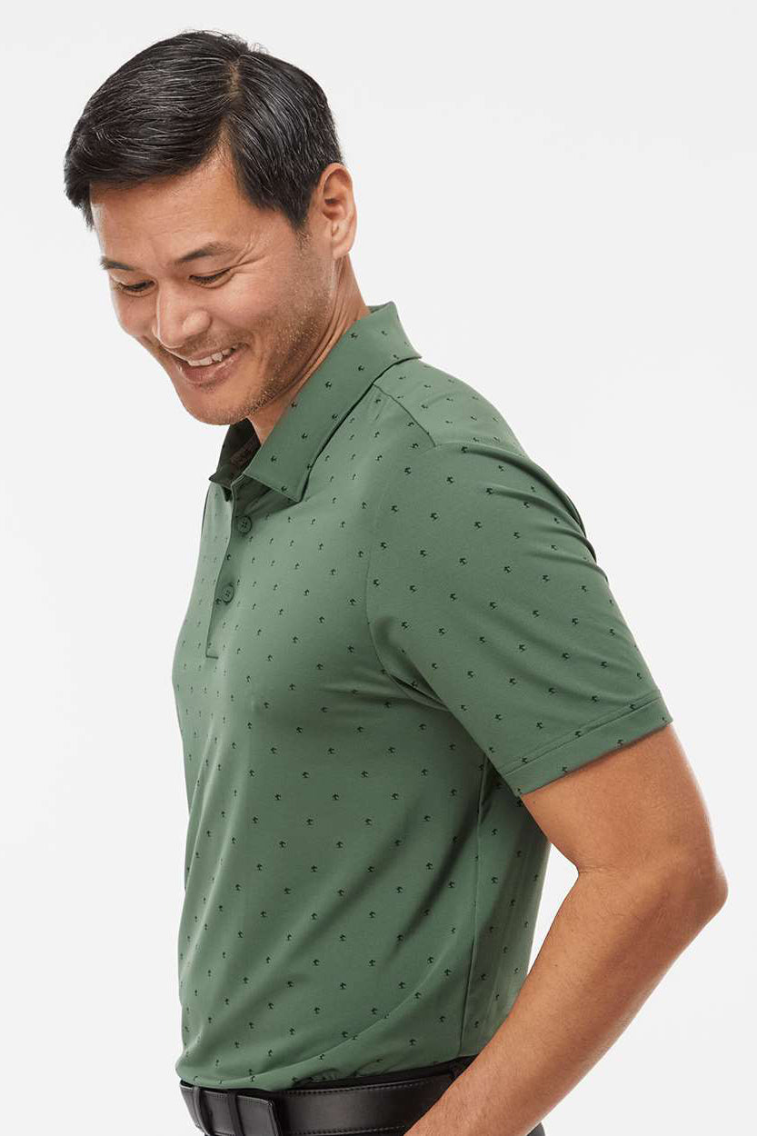 Adidas A574 Mens Pine Tree Short Sleeve Polo Shirt Green Oxide/Black Model Side