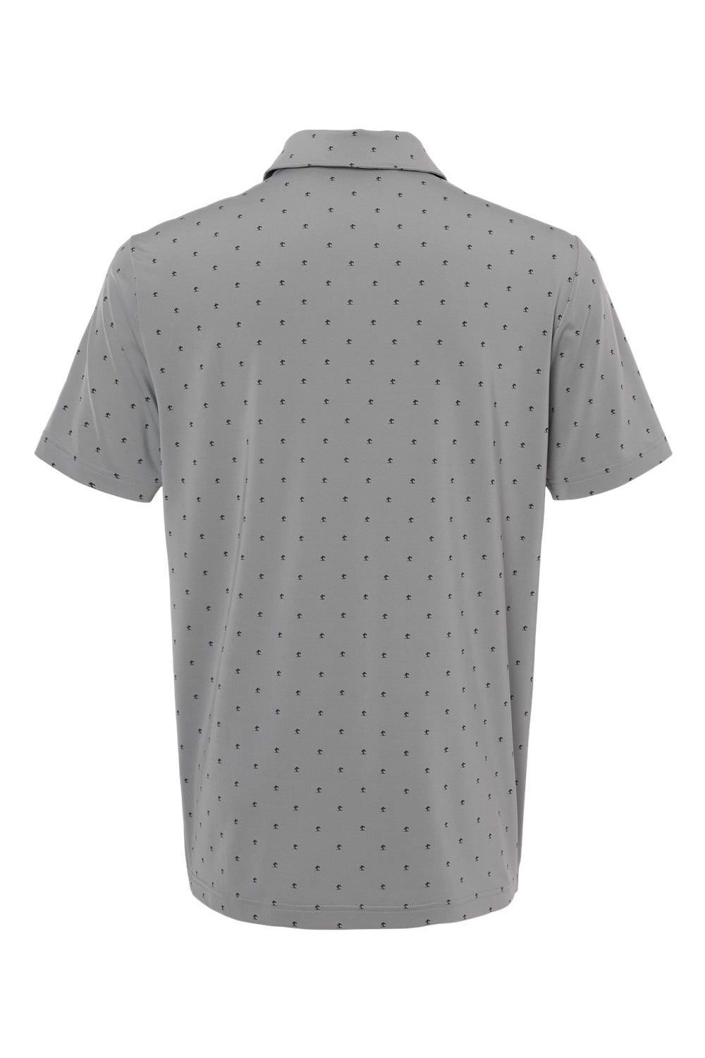 Adidas A574 Mens Pine Tree Moisture Wicking Short Sleeve Polo Shirt Grey/Black Flat Back