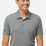 Adidas Mens Pine Tree Moisture Wicking Short Sleeve Polo Shirt - Grey/Black - NEW