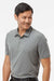 Adidas A574 Mens Pine Tree Moisture Wicking Short Sleeve Polo Shirt Grey/Black Model Side