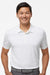Adidas A574 Mens Pine Tree Moisture Wicking Short Sleeve Polo Shirt White/Grey Model Front