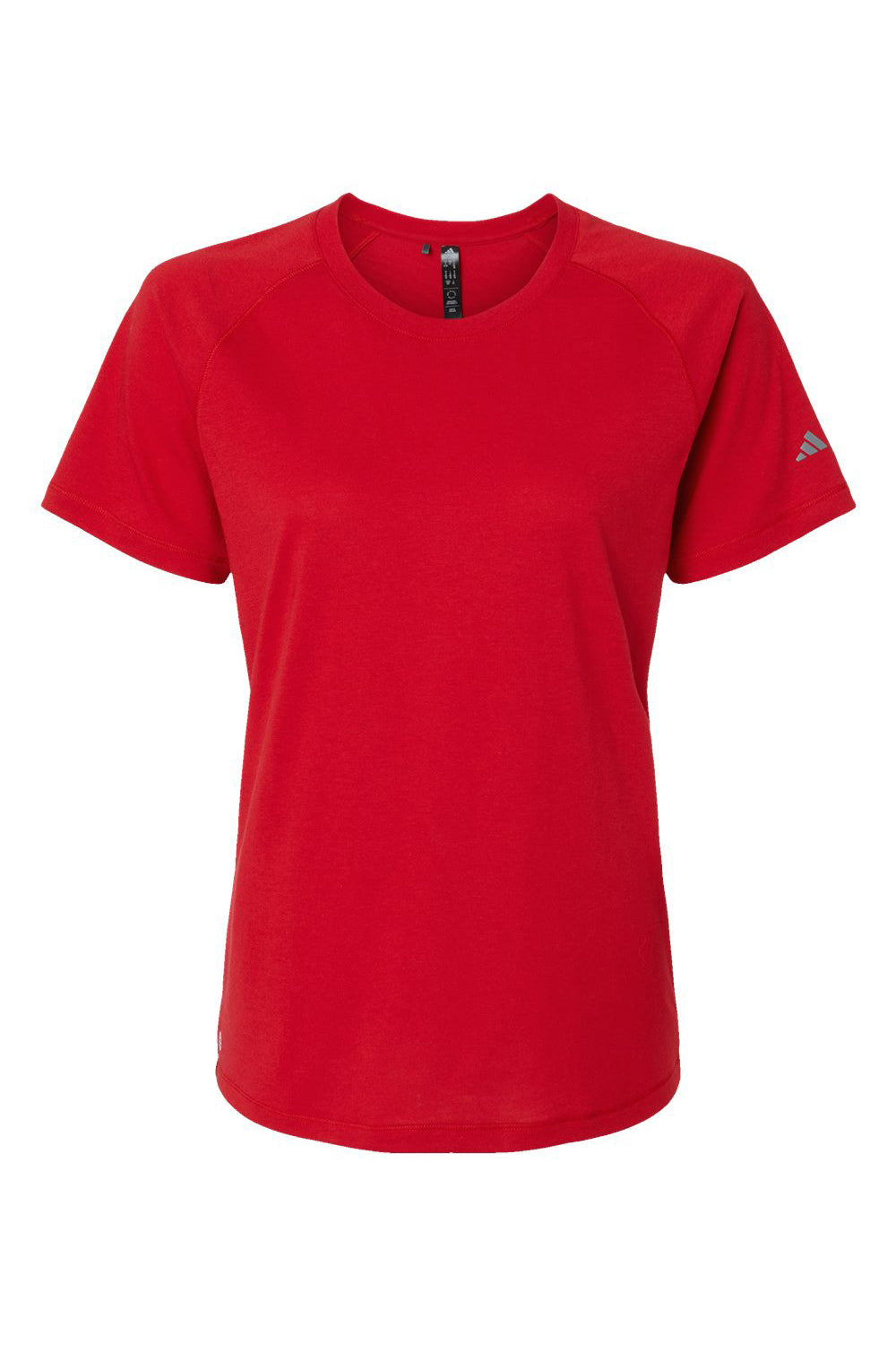 Adidas A557 Womens Short Sleeve Crewneck T-Shirt Power Red Flat Front