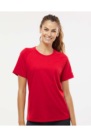Adidas A557 Womens Short Sleeve Crewneck T-Shirt Power Red Model Front