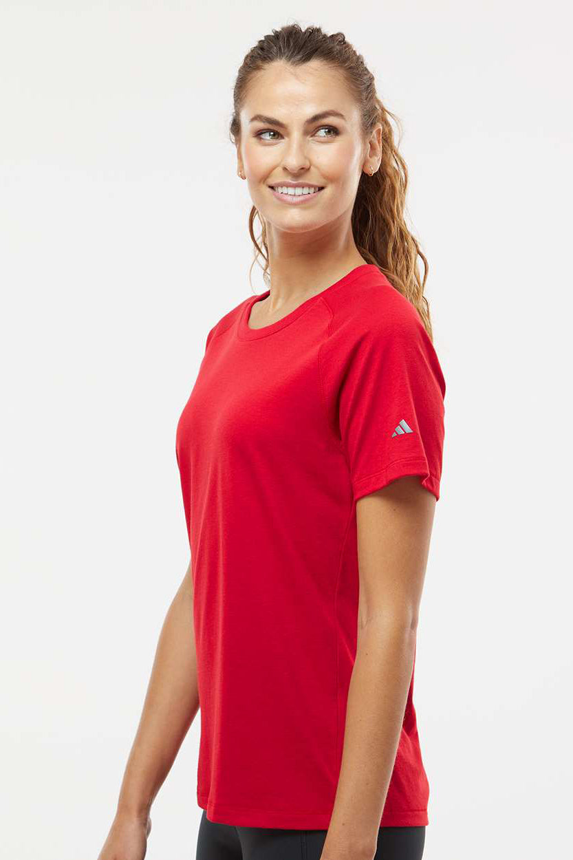 Adidas A557 Womens Short Sleeve Crewneck T-Shirt Power Red Model Side