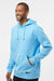 Oakley FOA402994 Mens Team Issue Hydrolix Hooded Sweatshirt Hoodie w/ Pouch Pocket Carolina Blue Model Side