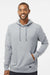 Oakley FOA402994 Mens Team Issue Hydrolix Hooded Sweatshirt Hoodie w/ Pouch Pocket Heather Granite Grey Model Front