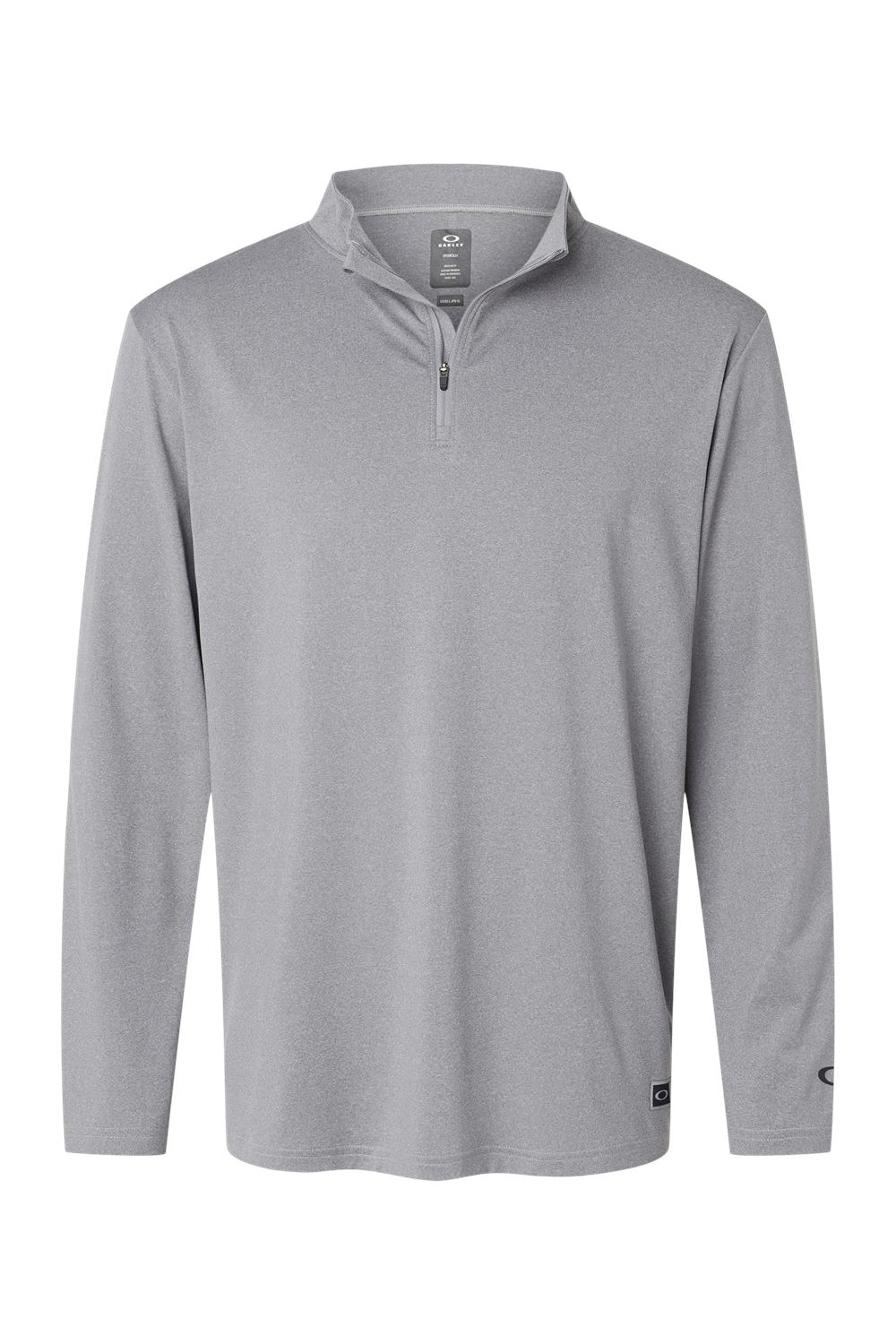 Oakley FOA402997 Mens Team Issue Podium 1/4 Zip Sweatshirt Heather Granite Grey Flat Front