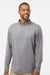 Oakley FOA402997 Mens Team Issue Podium 1/4 Zip Sweatshirt Heather Granite Grey Model Front