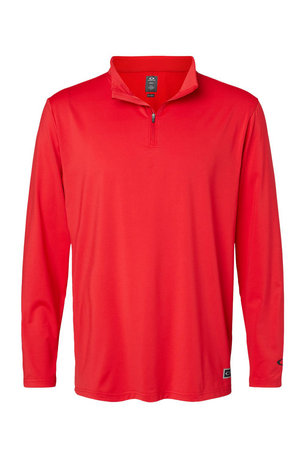 Oakley FOA402997 Mens Team Issue Podium 1/4 Zip Sweatshirt Team Red Flat Front