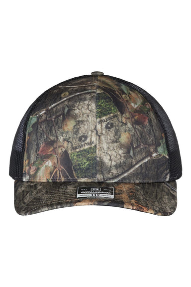 Richardson Hats 112P Mens Printed Snapback Trucker Hat Mossy Oak Country DNA/Black Flat Front