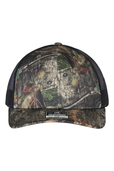 Richardson 112P Mens Printed Trucker Hat Mossy Oak Country DNA/Black Flat Front