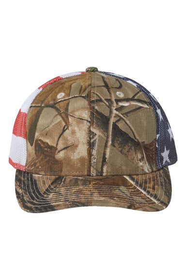 Kati Hats S700M Mens Printed Mesh Snapback Trucker Hat All Purpose/USA Flag Flat Front