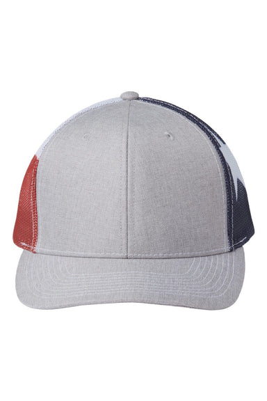 Kati Hats S700M Mens Printed Mesh Snapback Trucker Hat Heather Grey/Texas Flag Flat Front