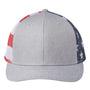 Kati Hats Mens Printed Mesh Snapback Trucker Hat - Heather Grey/USA Flag