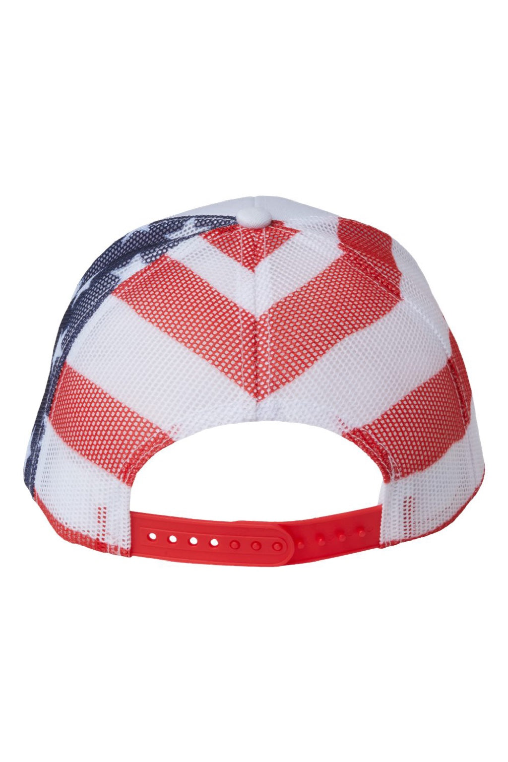 Kati Hats S700M Mens Printed Mesh Snapback Trucker Hat White/USA Flag Flat Back