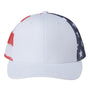 Kati Mens Printed Mesh Snapback Trucker Hat - White/USA Flag - NEW
