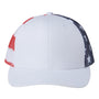 Kati Hats Mens Printed Mesh Snapback Trucker Hat - White/USA Flag