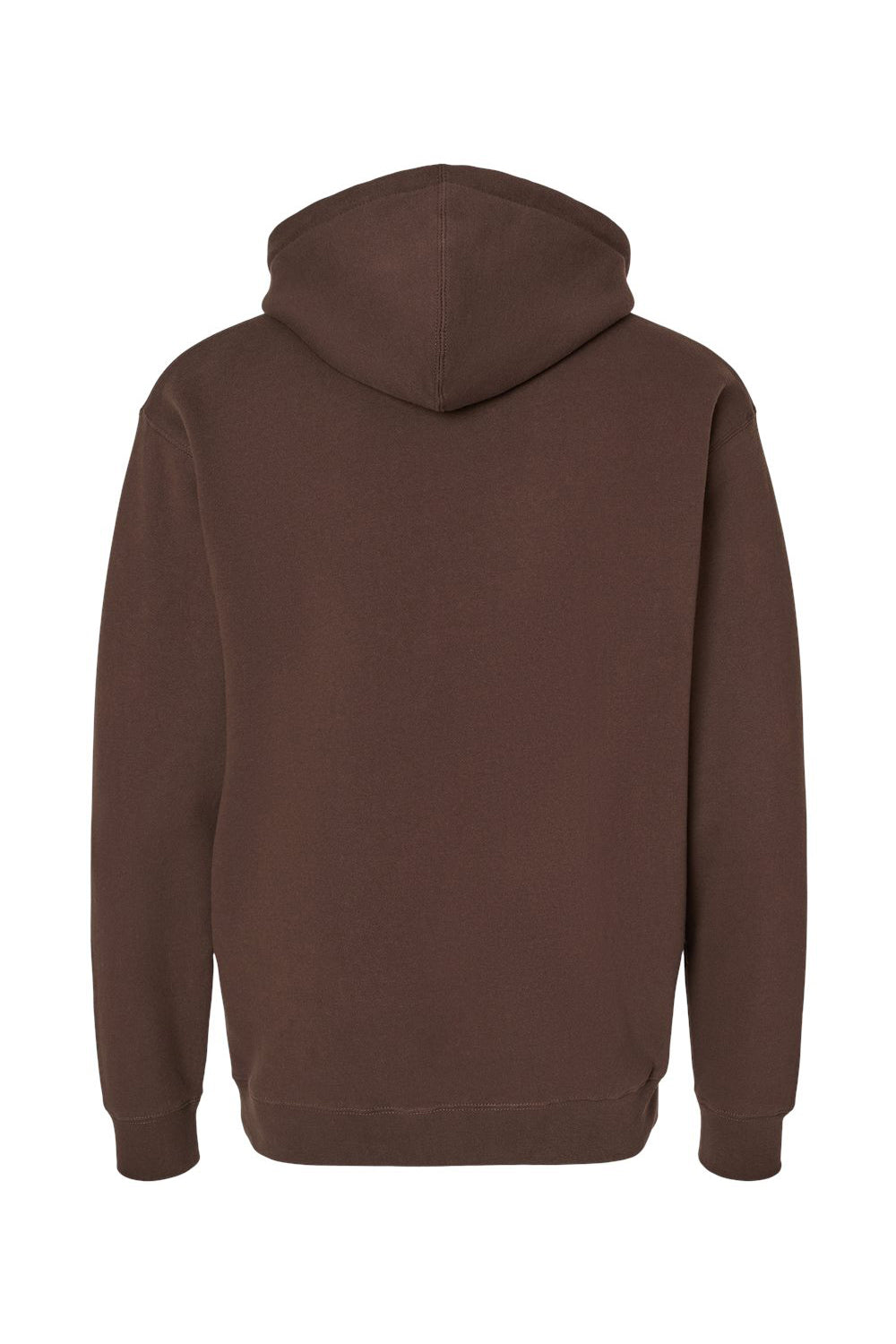 Independent Trading Company IND4000 Mens Hooded Sweatshirt Hoodie w/ Pouch Pocket Brown Flat Back