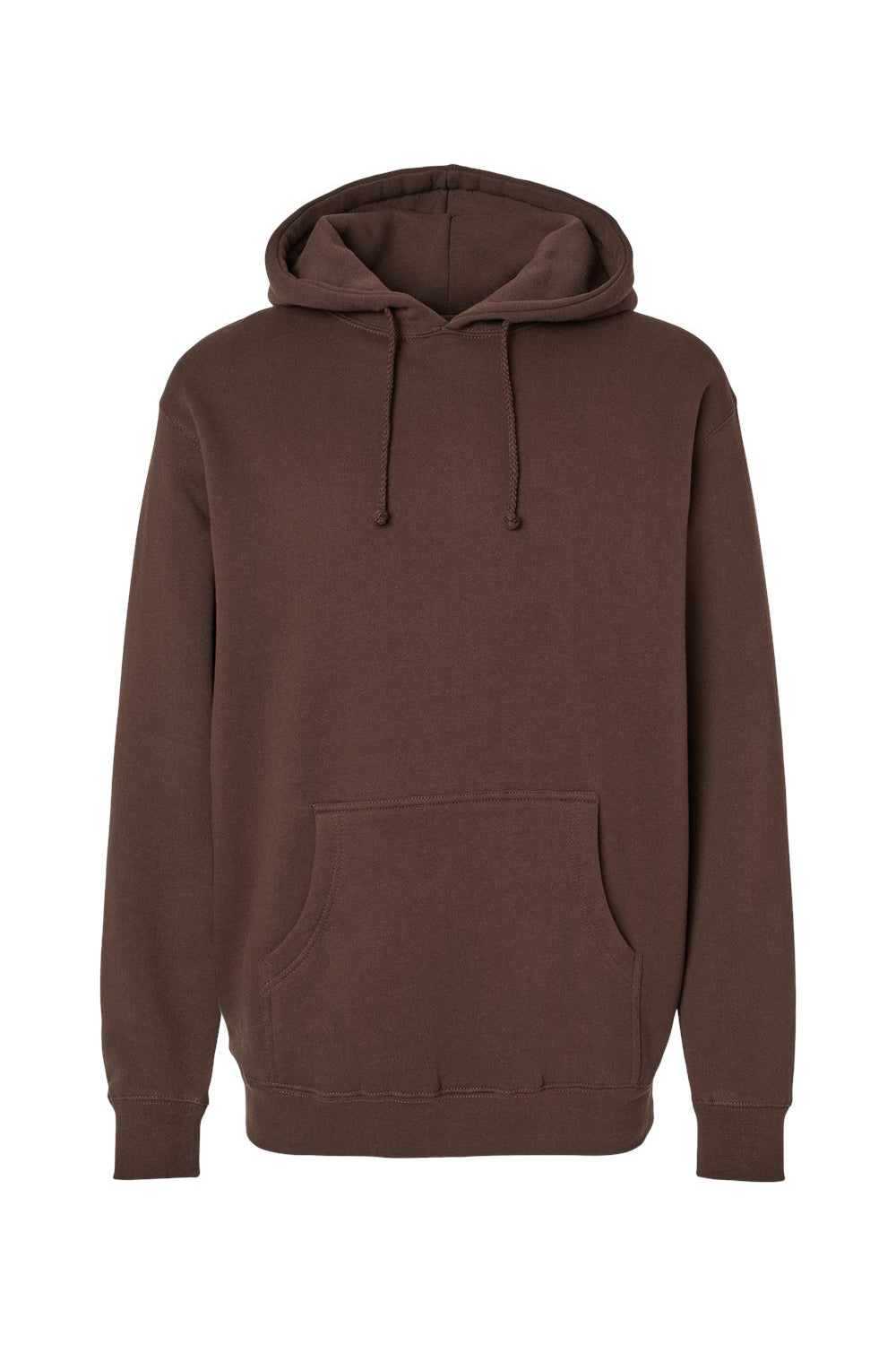Independent Trading Company IND4000 Mens Hooded Sweatshirt Hoodie w/ Pouch Pocket Brown Flat Front