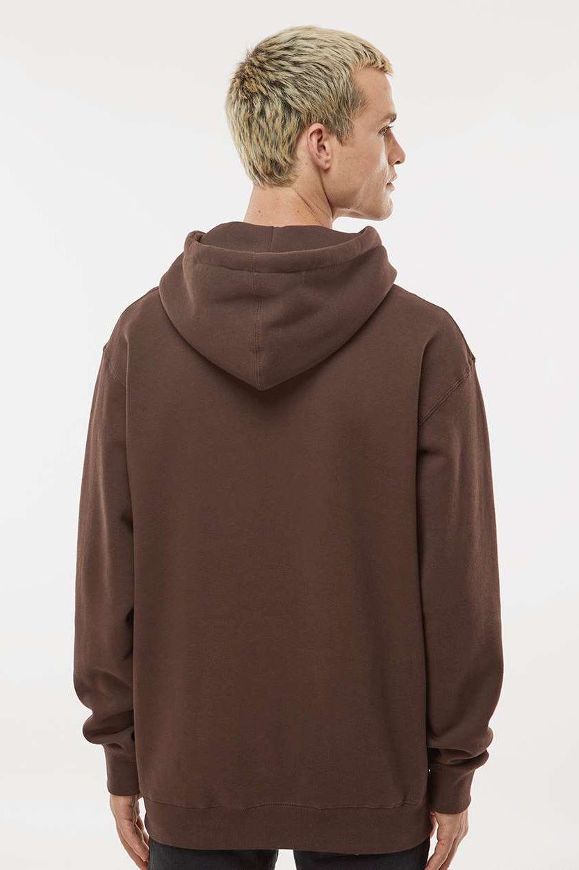 Independent Trading Company IND4000 Mens Hooded Sweatshirt Hoodie w/ Pouch Pocket Brown Model Back