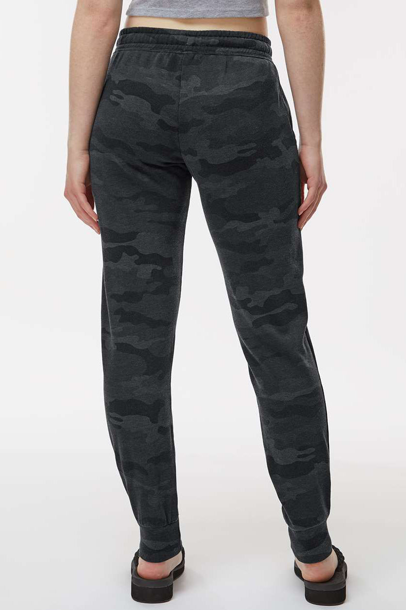 Independent Trading Company PRM20PNT Womens California Wave Wash Sweatpants w/ Pockets Heather Black Camo Model Back