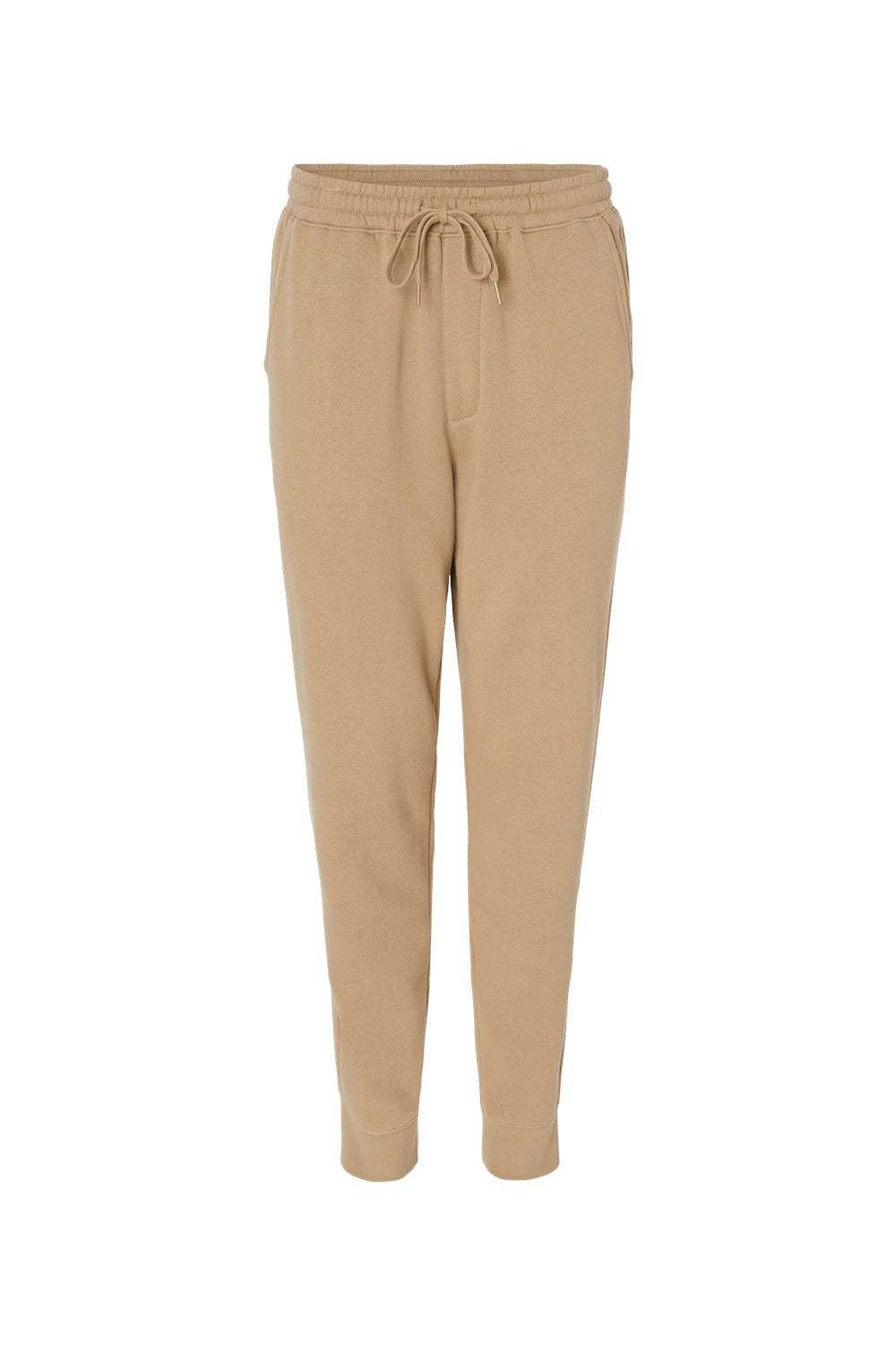 Independent Trading Company IND20PNT Mens Fleece Sweatpants w/ Pockets Sandstone Brown Flat Front