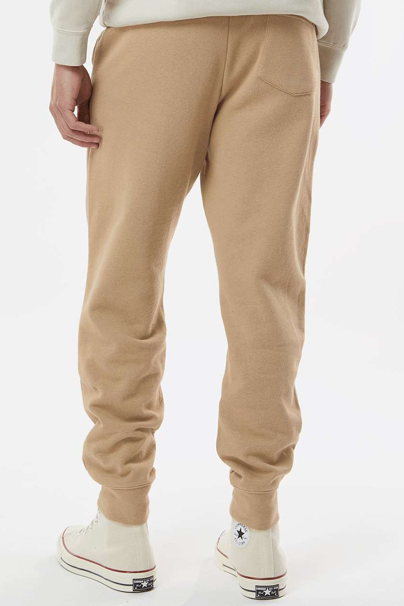 Independent Trading Company IND20PNT Mens Fleece Sweatpants w/ Pockets Sandstone Brown Model Back