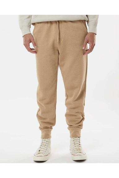 Independent Trading Co. IND20PNT Mens Fleece Sweatpants w/ Pockets Sandstone Brown Model Front
