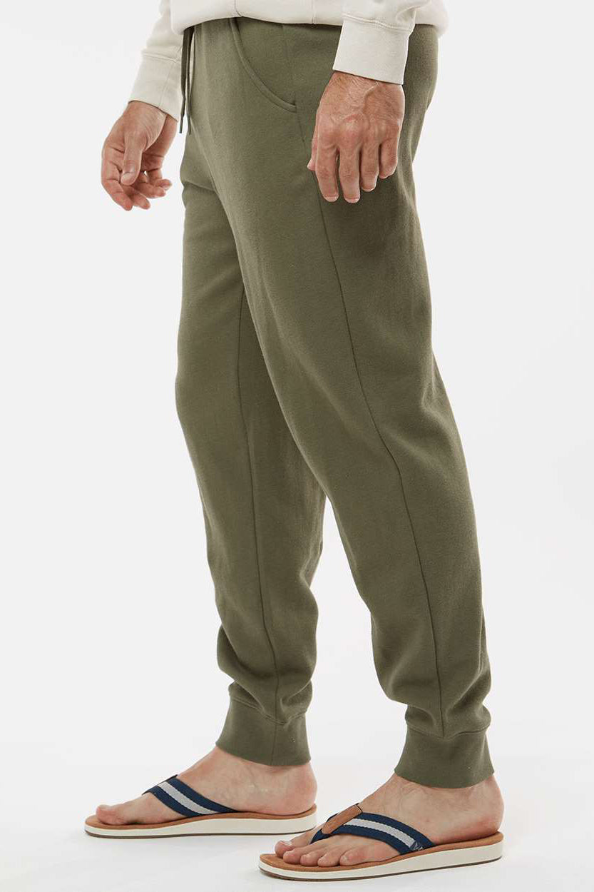 Independent Trading Company IND20PNT Mens Fleece Sweatpants w/ Pockets Army Green Model Side