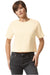 American Apparel 102 Womens Fine Jersey Boxy Short Sleeve Crewneck T-Shirt Cream Model Front