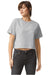 American Apparel 102 Womens Fine Jersey Boxy Short Sleeve Crewneck T-Shirt Heather Grey Model Front