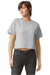 American Apparel 102AM Womens Fine Jersey Boxy Short Sleeve Crewneck T-Shirt Heather Grey Model Front