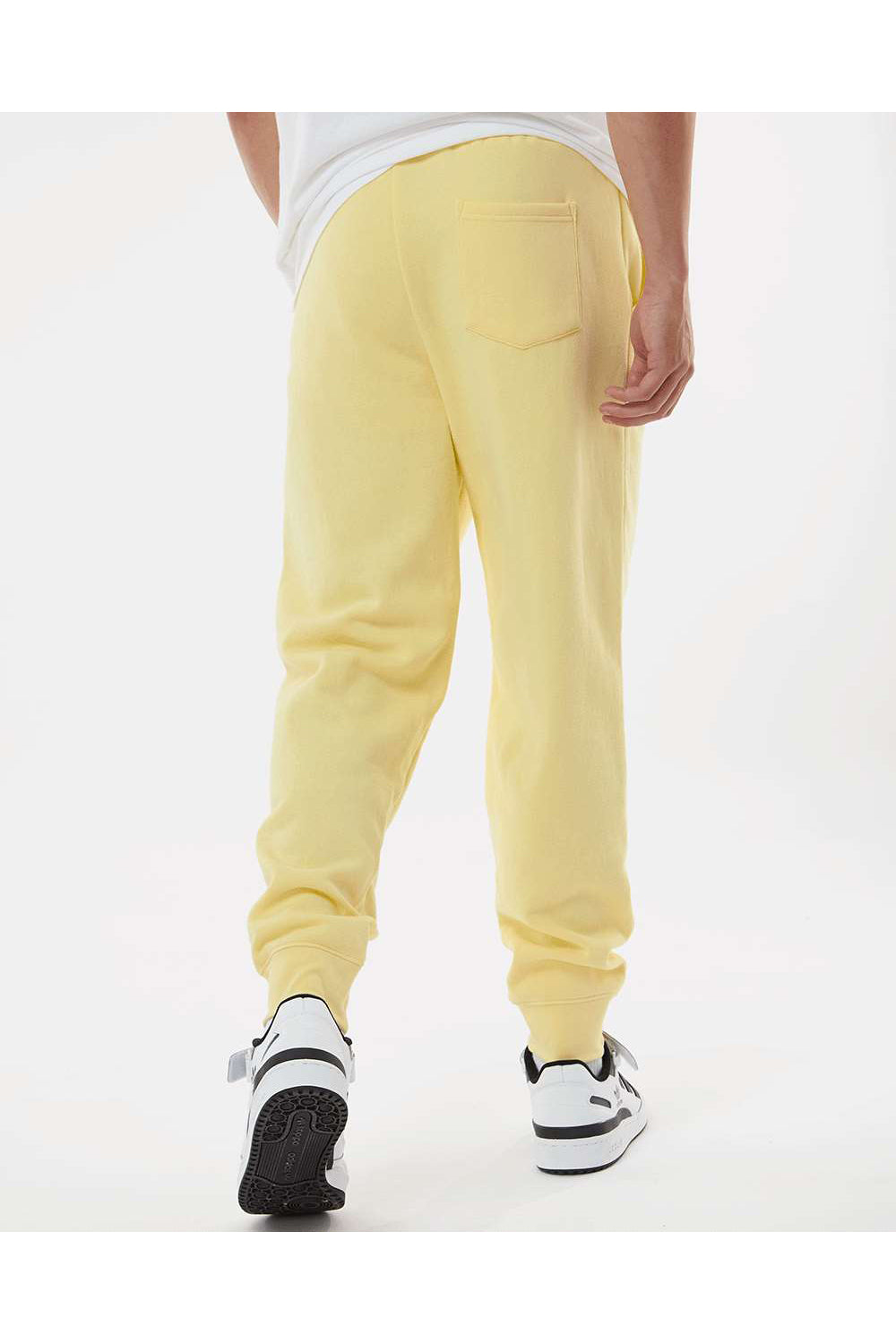 Independent Trading Co. IND20PNT Mens Fleece Sweatpants w/ Pockets Light Yellow Model Back