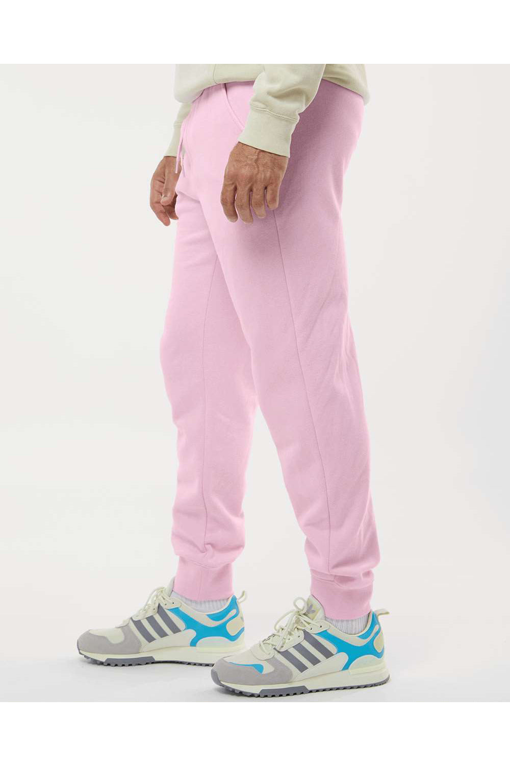 Independent Trading Co. IND20PNT Mens Fleece Sweatpants w/ Pockets Light Pink Model Side