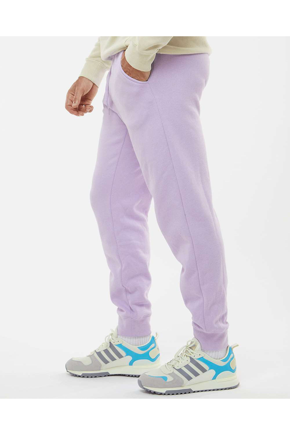 Independent Trading Co. IND20PNT Mens Fleece Sweatpants w/ Pockets Lavender Purple Model Side