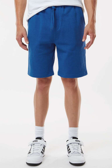 Independent Trading Company IND20SRT Mens Fleece Shorts w/ Pockets Royal Blue Model Front