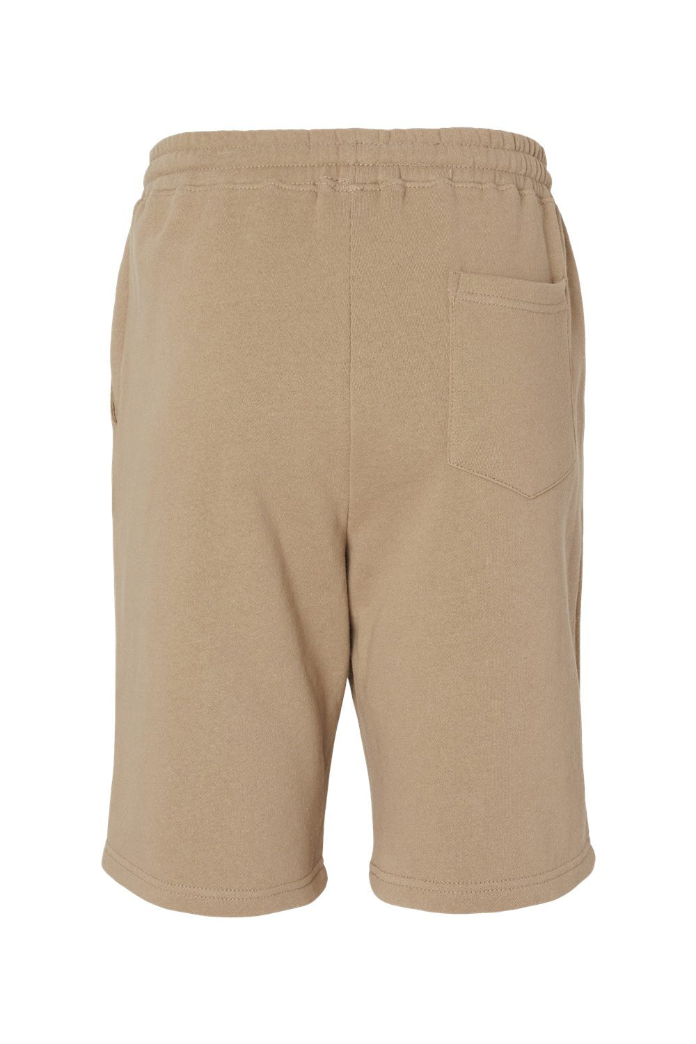 Independent Trading Company IND20SRT Mens Fleece Shorts w/ Pockets Sandstone Brown Flat Back